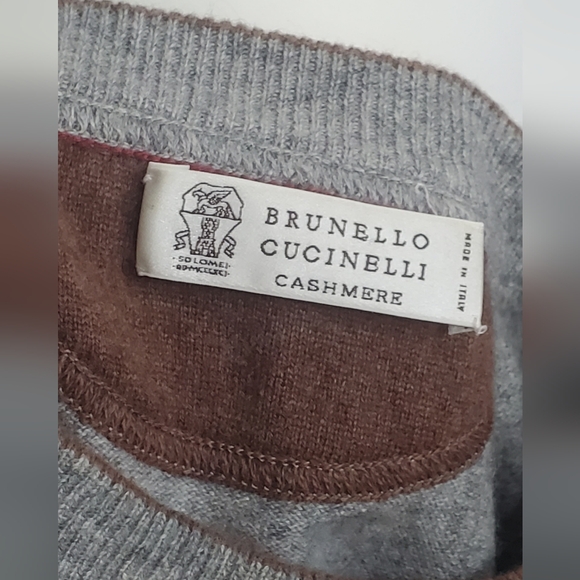 Brunello Cucinelli -size 52/L - Luxury Elegant Gray Cashmere Sweater - Picture 8 of 10